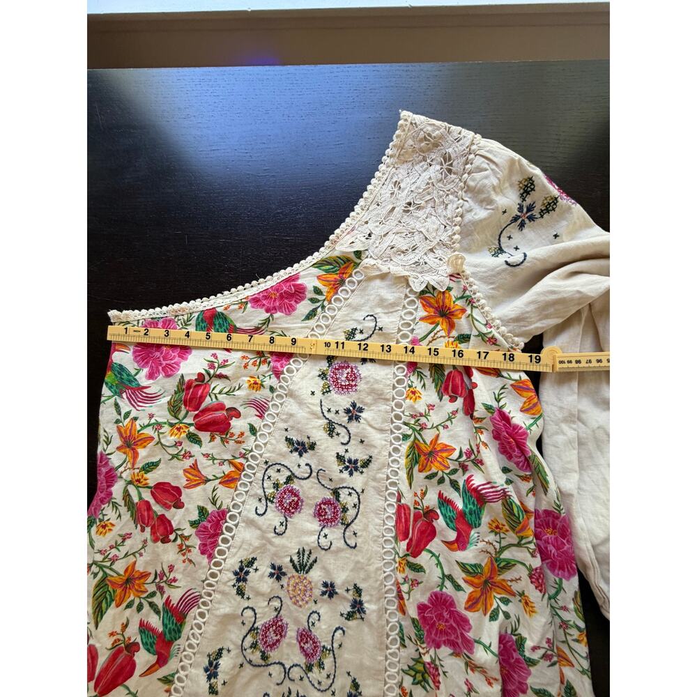 Farm Rio NEW Toucans Garden One Shoulder Embroidered Mini Dress, Med - Picture 10 of 11